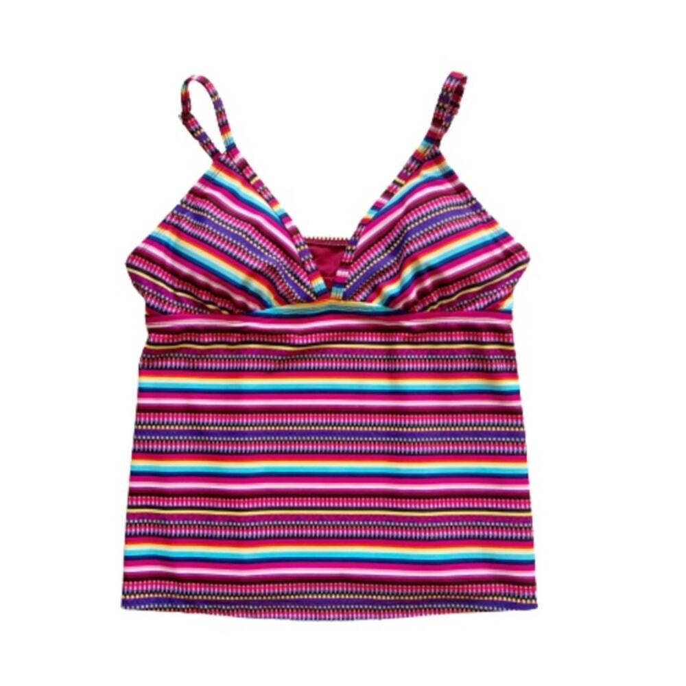Mossimo Multicolored Striped Tankini Swim Top Size Small